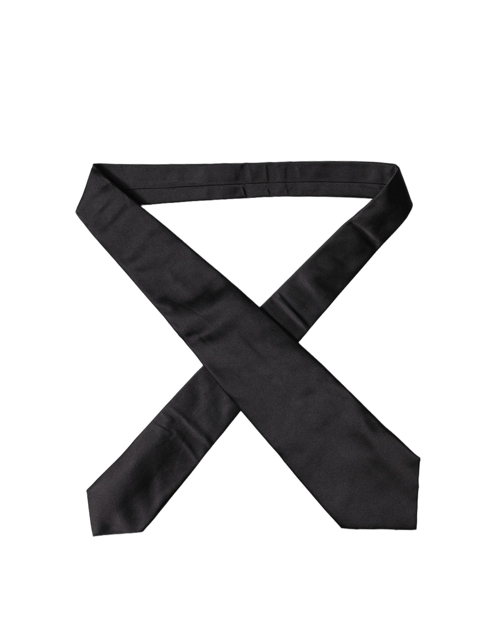 Dolce & Gabbana Schwarze Seiden-Satin-Krawatte zum Binden für Damen