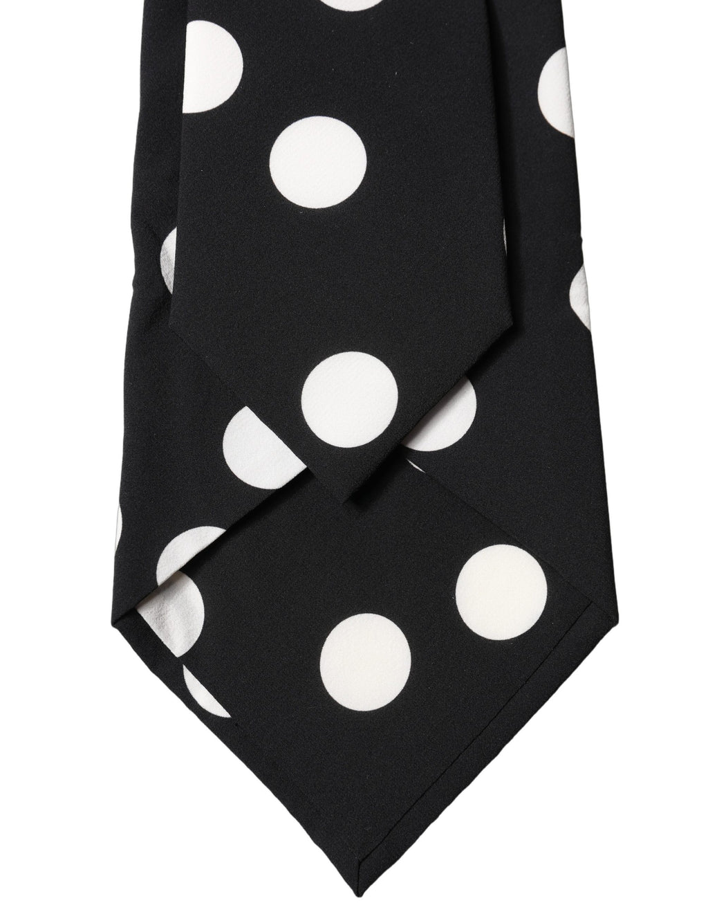 Dolce & Gabbana Schwarze und weiße gepunktete Seiden-Krawatte für Damen, verstellbar