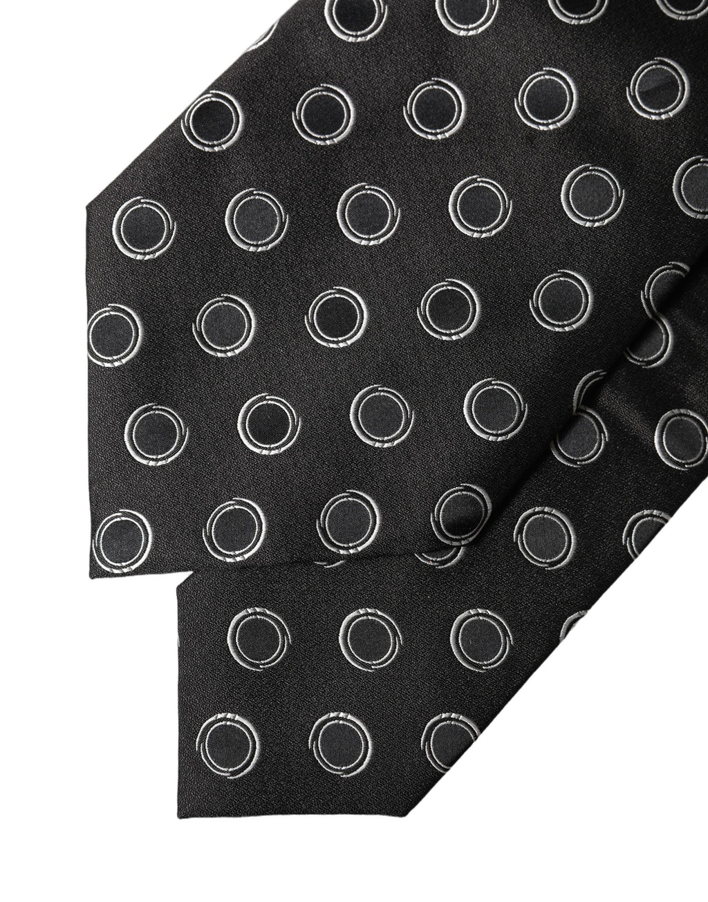 Dolce & Gabbana Schwarze und weiße gepunktete Seiden-Krawatte für Damen, verstellbar