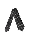 Dolce & Gabbana Schwarze gemusterte Seiden-Krawatte für Damen, verstellbar, zum Binden