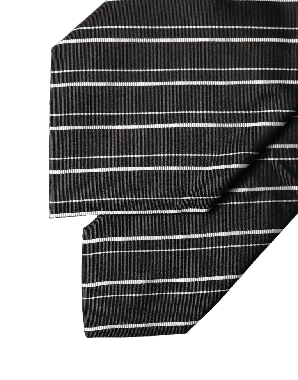 Dolce & Gabbana Schwarze und weiße gestreifte Seiden-Krawatte für Damen, verstellbar