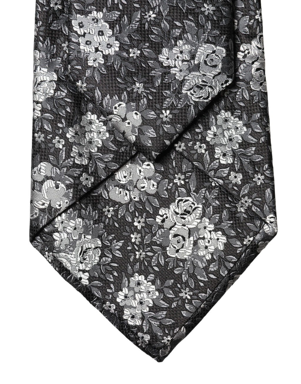 Dolce & Gabbana Schwarze und weiße florale Seiden-Krawatte für Damen, verstellbar