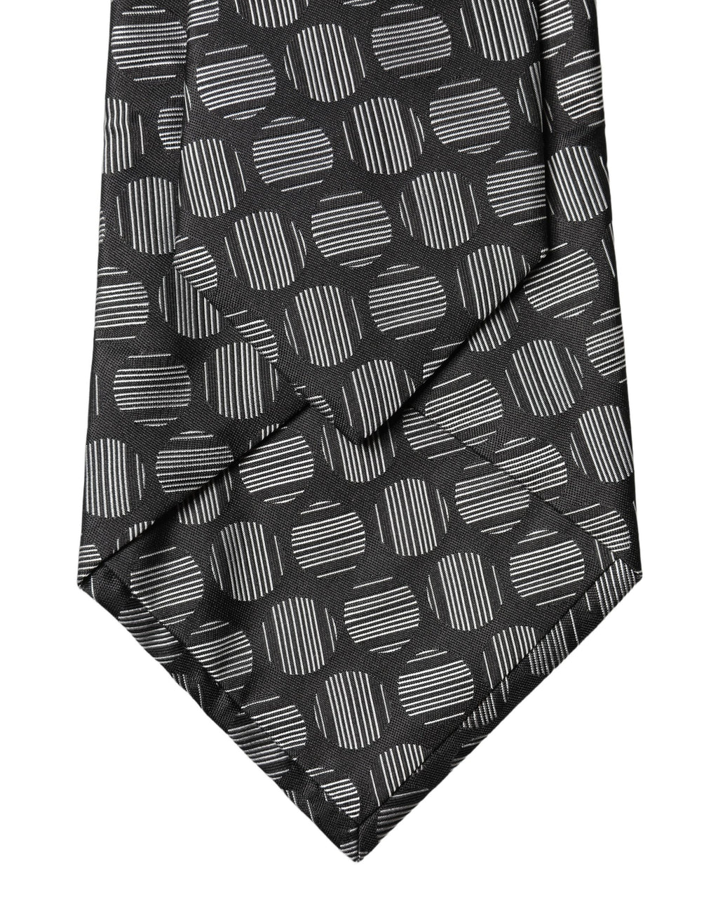 Dolce & Gabbana Schwarze und weiße geometrische Seiden-Krawatte für Damen, verstellbar