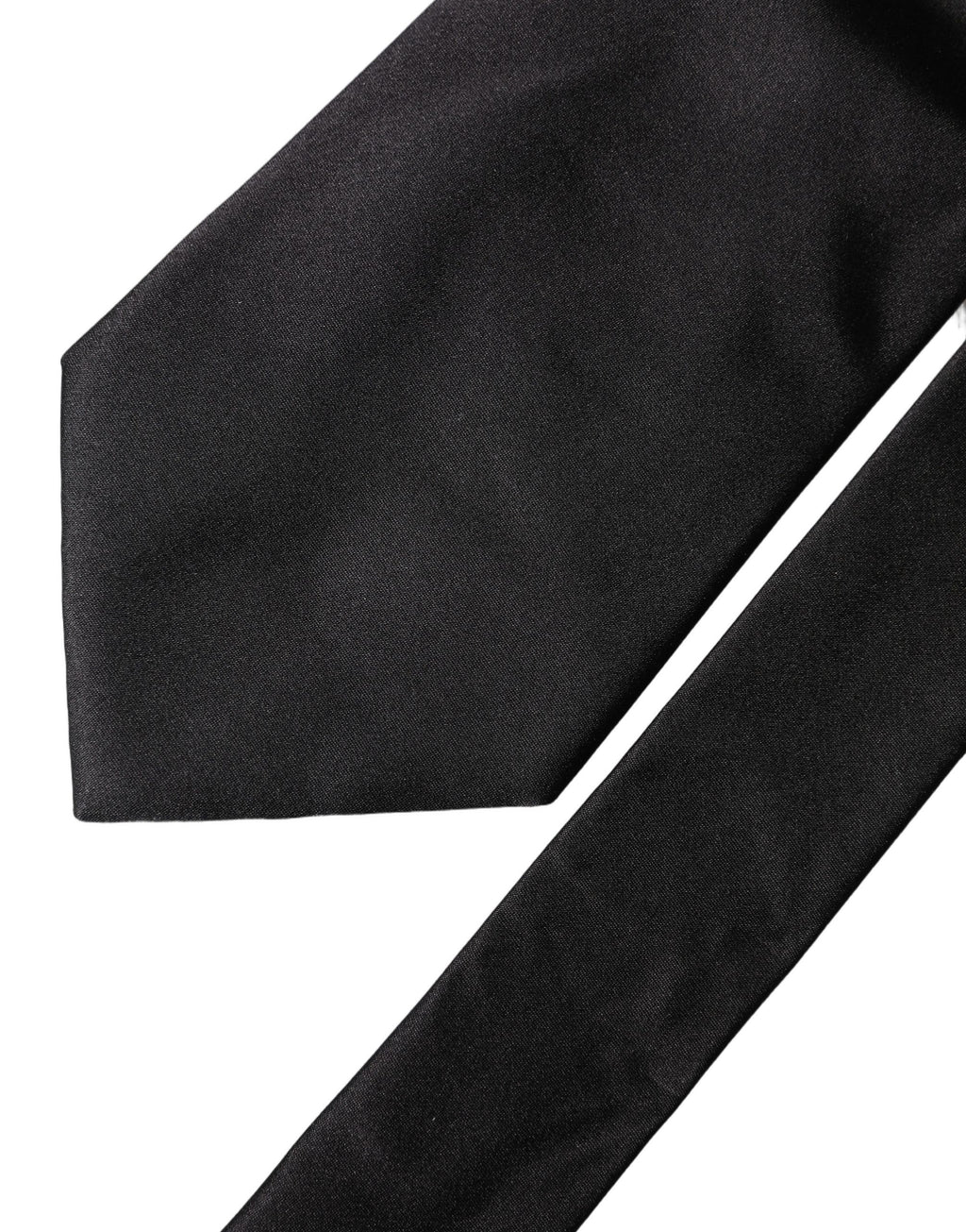 Dolce & Gabbana Schwarze einfarbige Seidenkrawatte für Damen, verstellbar
