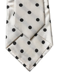 Dolce & Gabbana Weiße schwarze gepunktete Seiden-Krawatte für Damen, verstellbar