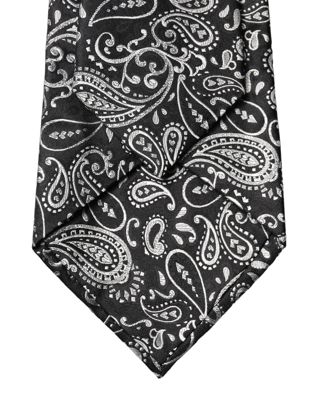 Dolce & Gabbana Schwarze und weiße Paisleymanschette aus Seide, verstellbar für Damen