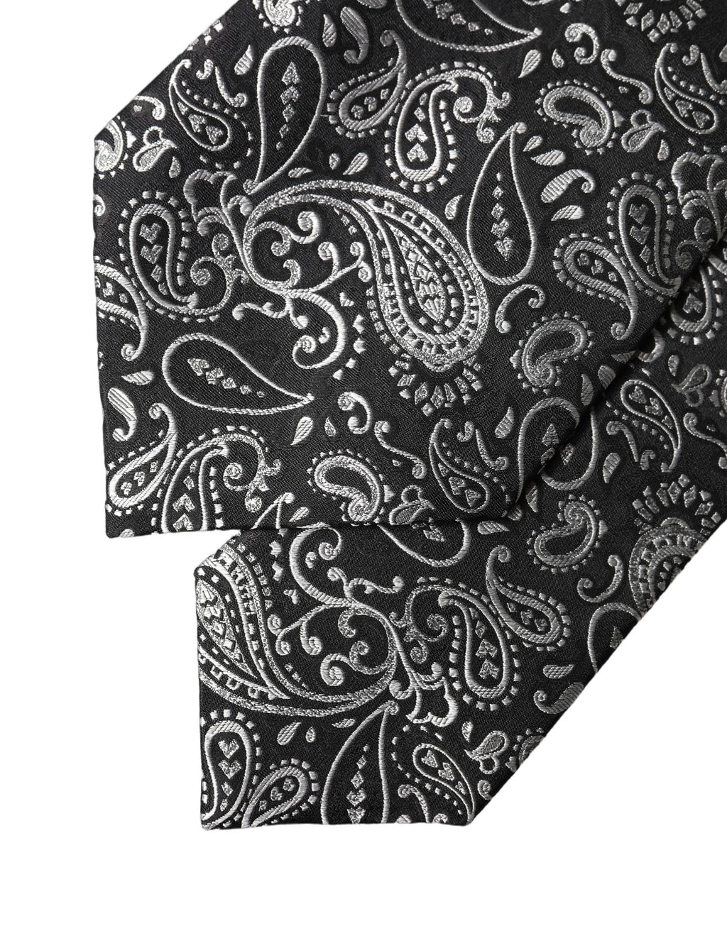 Dolce & Gabbana Schwarze und weiße Paisleymanschette aus Seide, verstellbar für Damen