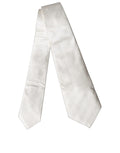 Dolce & Gabbana Off White Geometrische Seiden-Krawatte für Damen, verstellbar