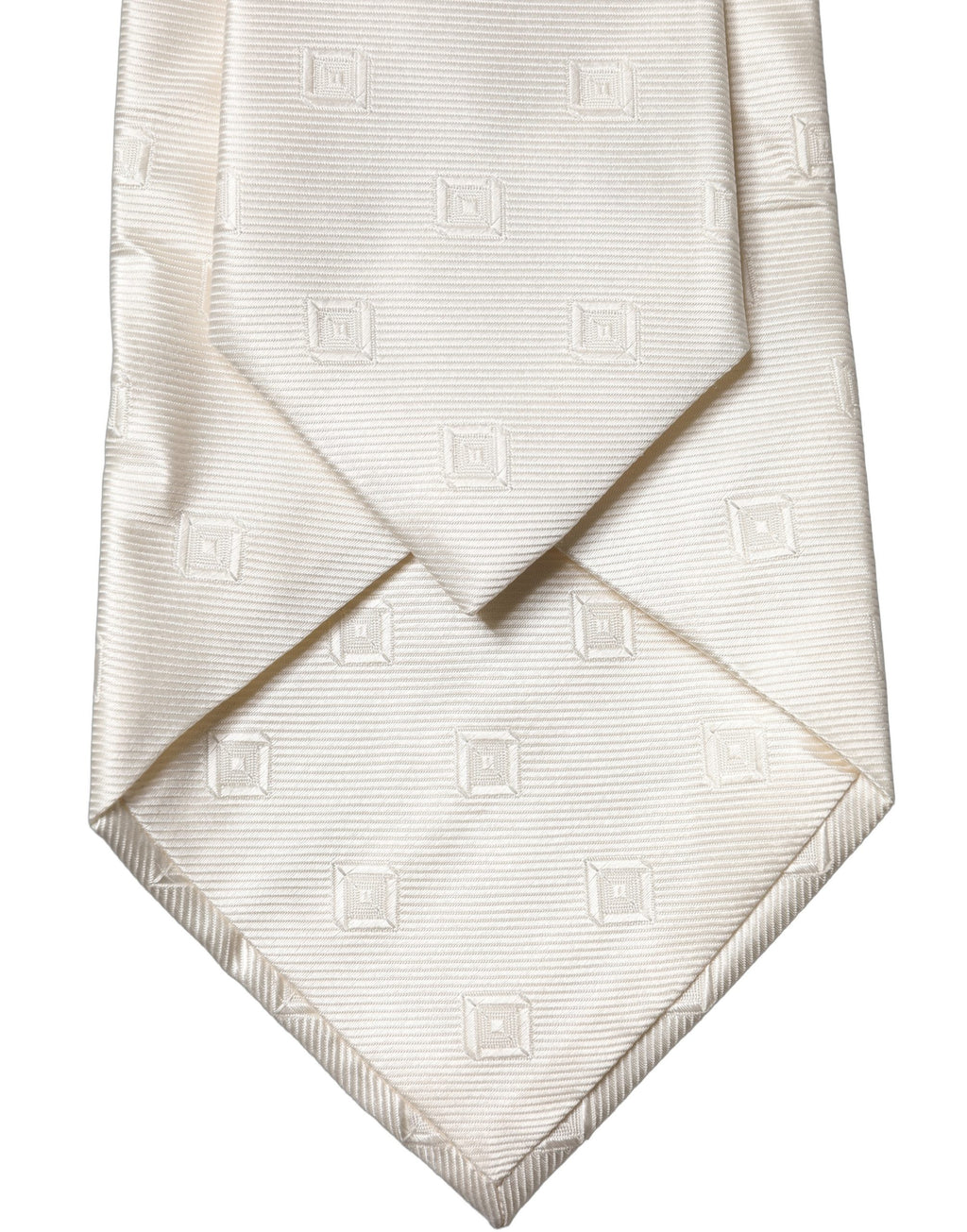 Dolce & Gabbana Off White Geometrische Seiden-Krawatte für Damen, verstellbar