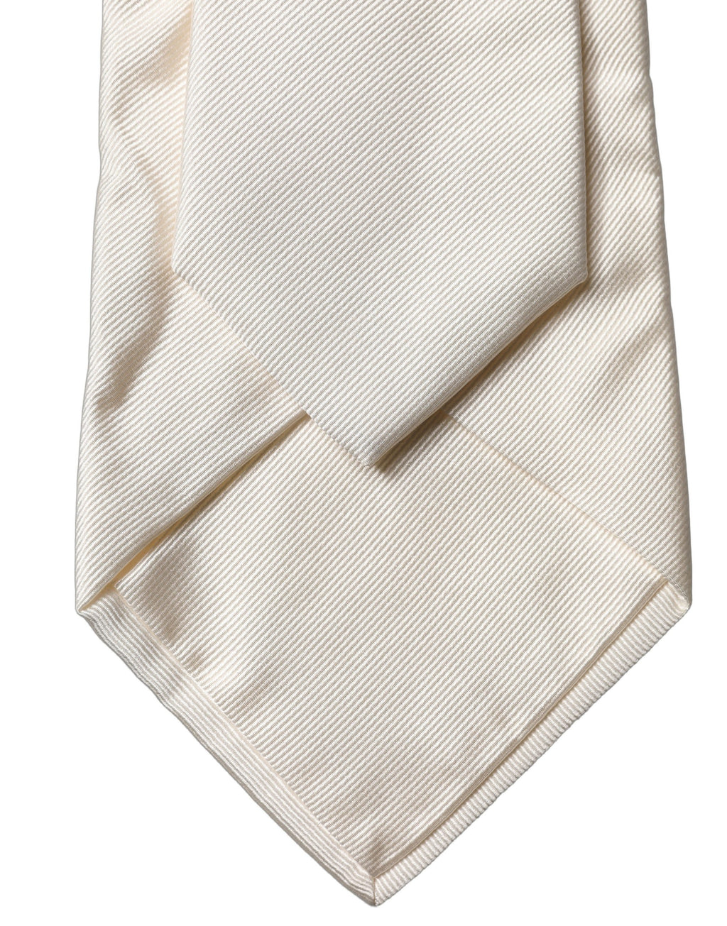 Dolce & Gabbana Off White Solid Silk Adjustable Women Tied Necktie Tie