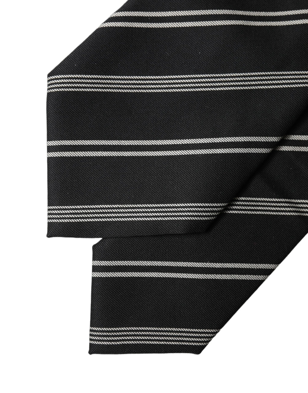 Dolce & Gabbana Schwarze und weiße gestreifte Seiden-Krawatte für Damen, verstellbar