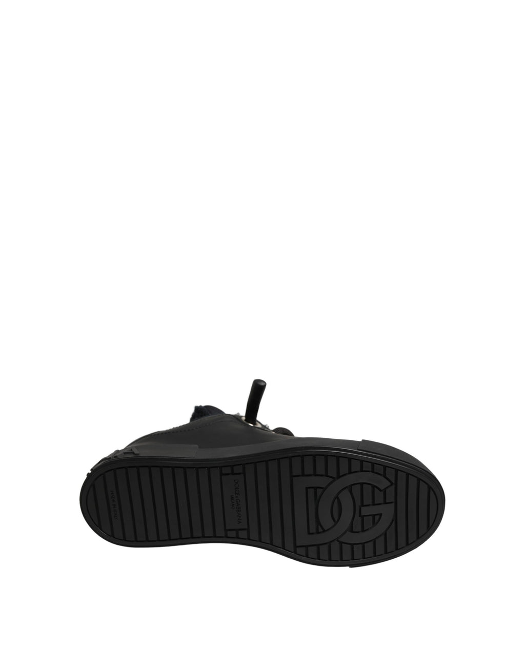 Dolce & Gabbana Schwarze Leder Low Top Portofino Sneaker