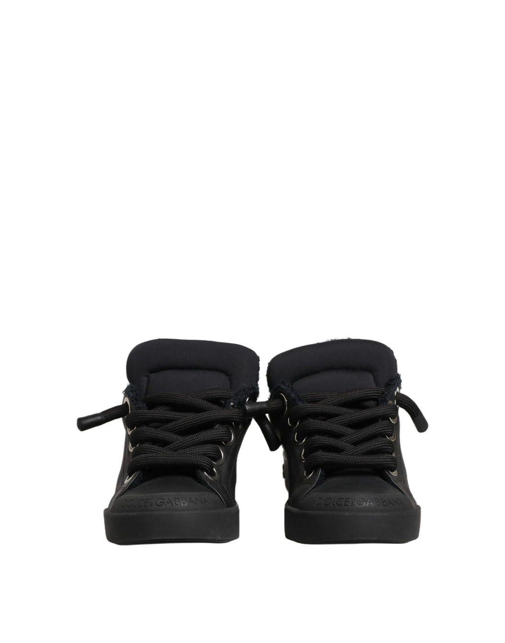 Dolce & Gabbana Schwarze Leder Low Top Portofino Sneaker