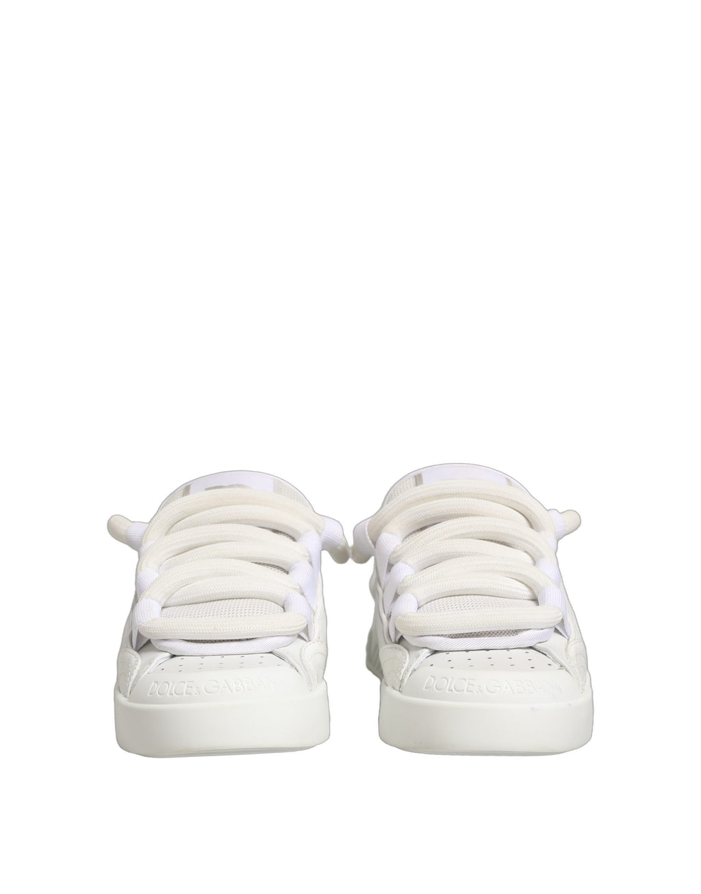 Dolce & Gabbana Weiße Low-Top-Sneaker aus Kalbsleder
