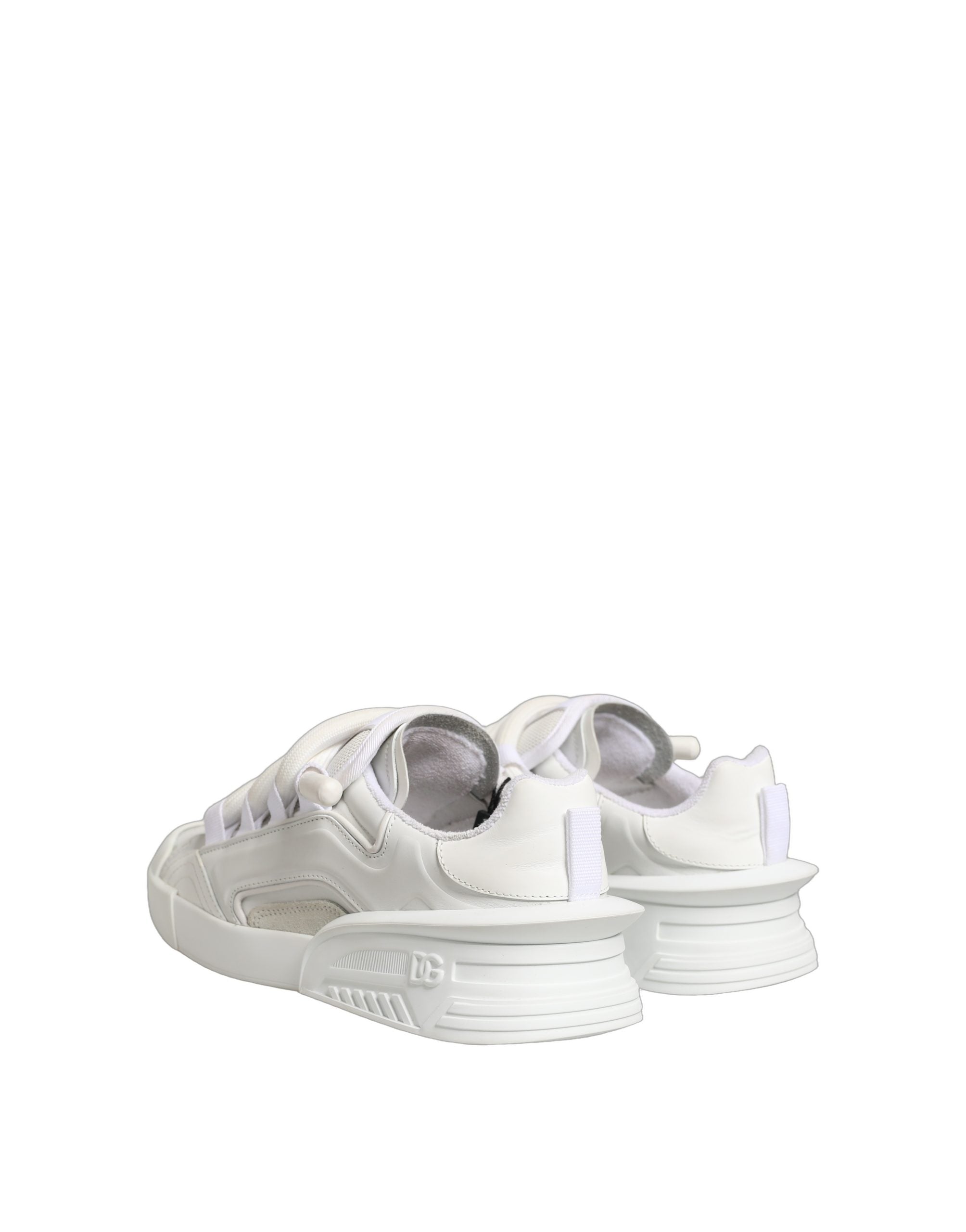Dolce & Gabbana Weiße Low-Top-Sneaker aus Kalbsleder