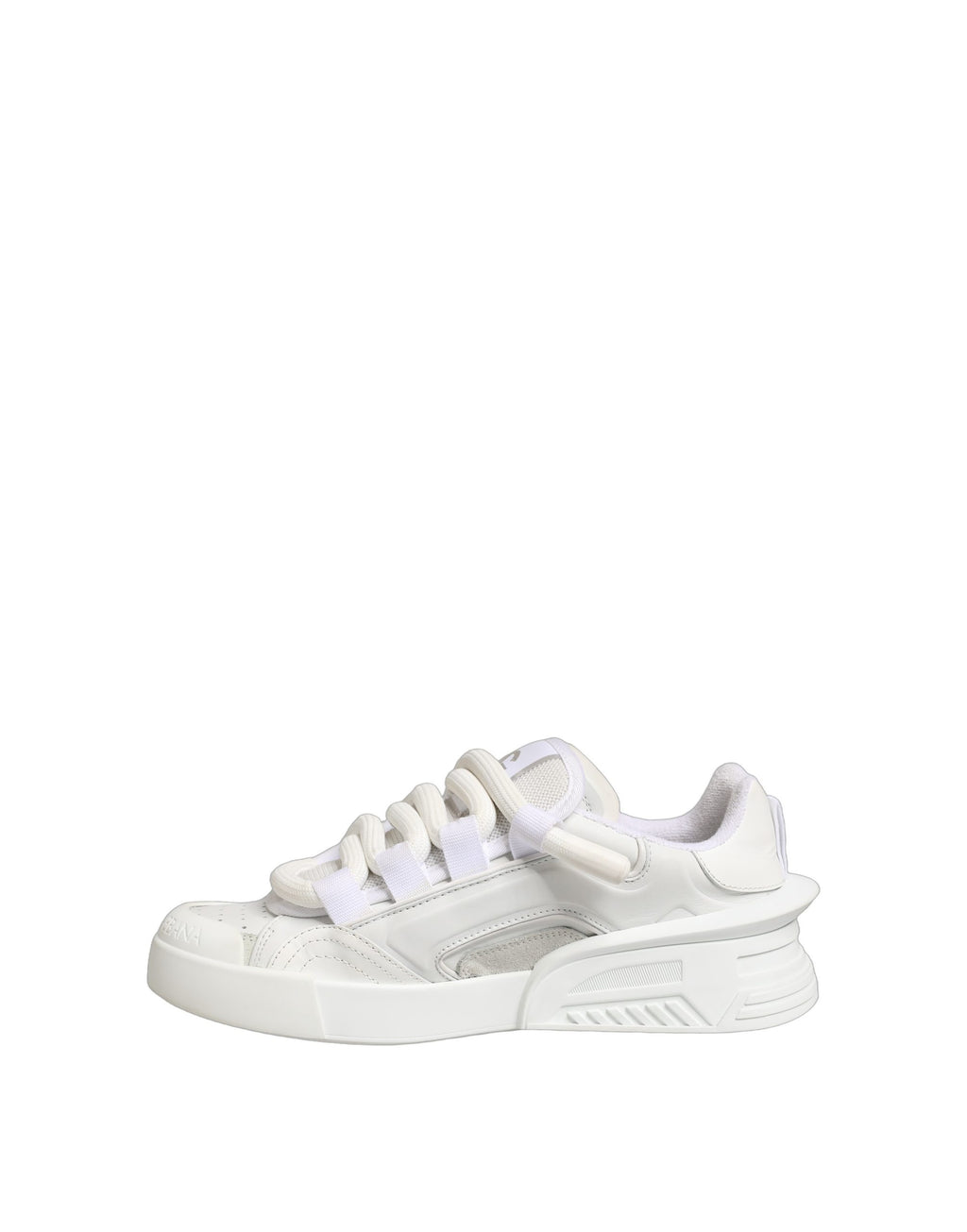 Dolce & Gabbana Weiße Low-Top-Sneaker aus Kalbsleder