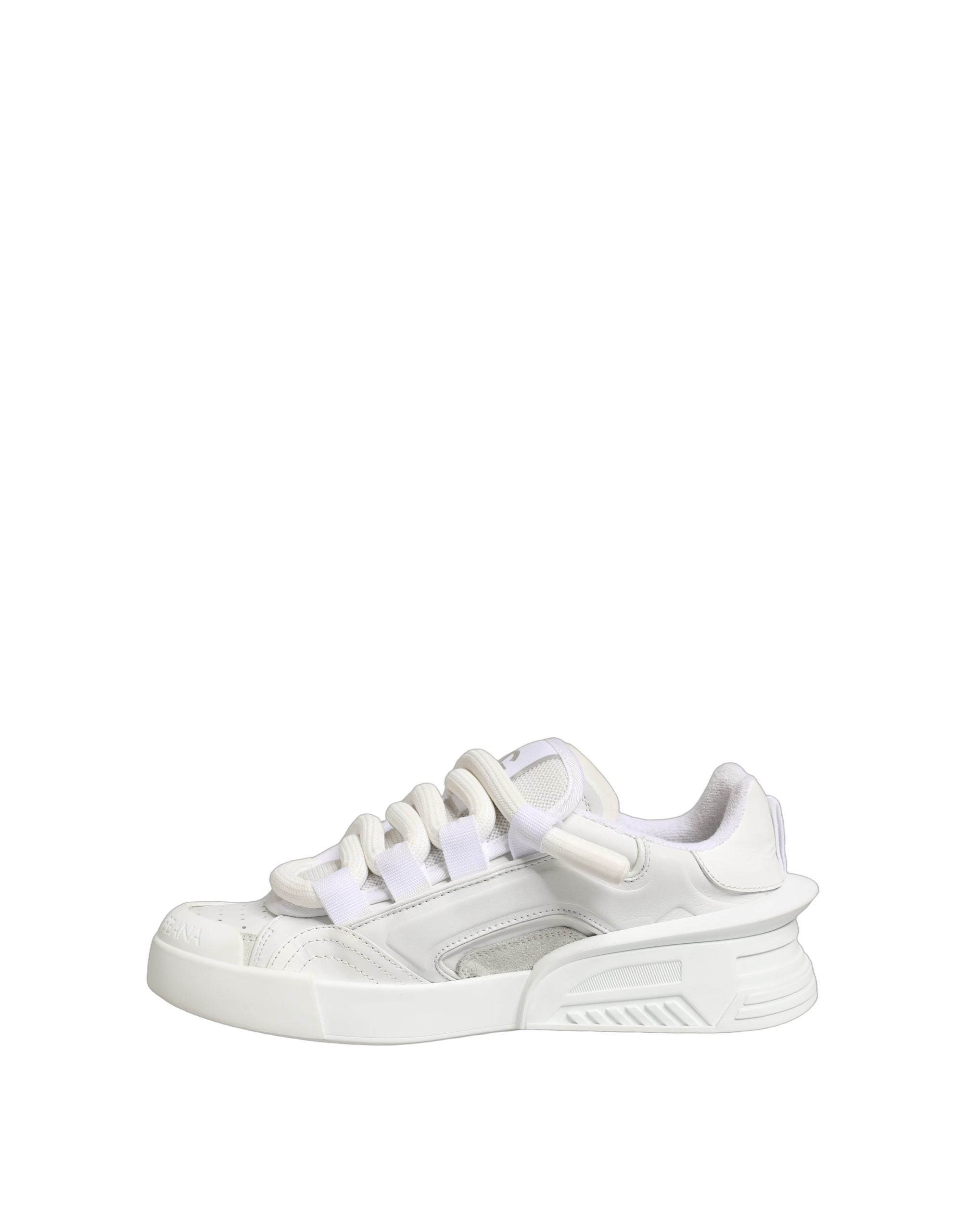 Dolce & Gabbana Weiße Low-Top-Sneaker aus Kalbsleder