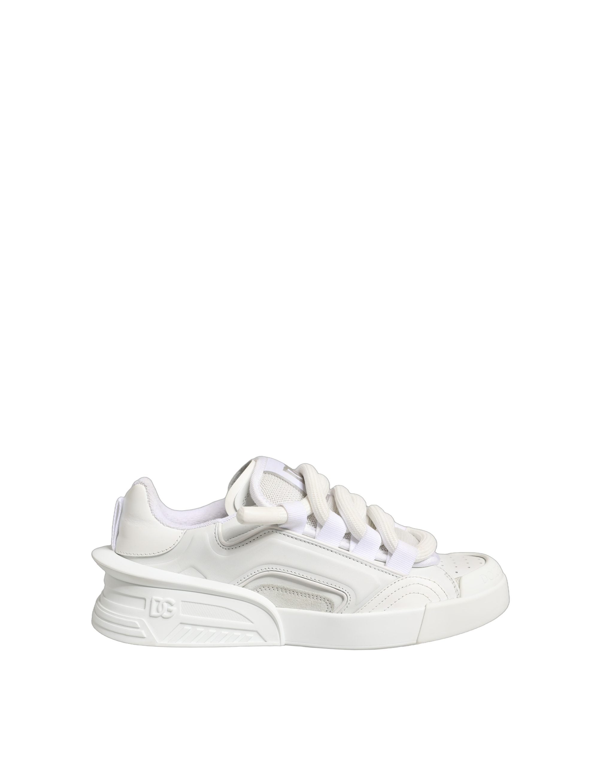 Dolce & Gabbana Weiße Low-Top-Sneaker aus Kalbsleder