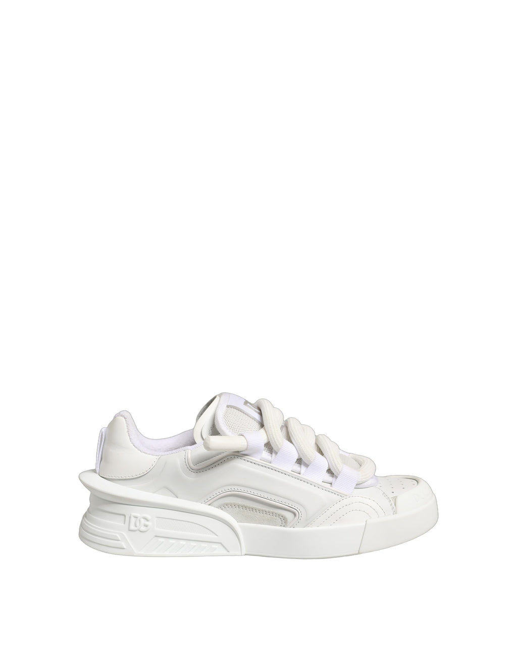 Dolce & Gabbana Weiße Low-Top-Sneaker aus Kalbsleder