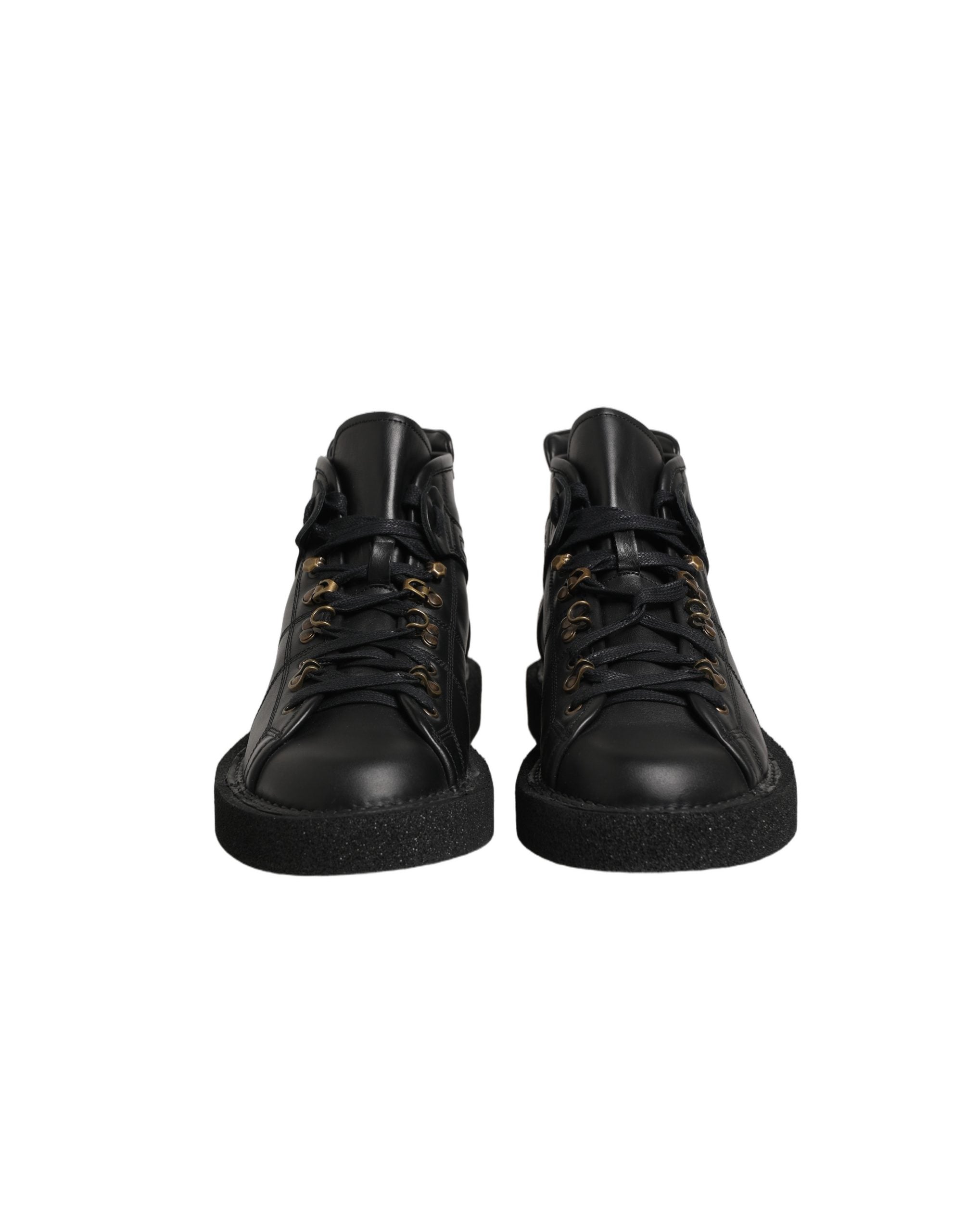 Dolce & Gabbana Schwarze Leder Schnür-Stiefeletten für Herren
