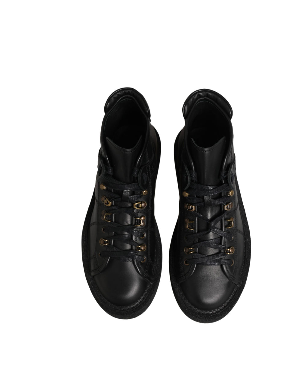 Dolce & Gabbana Schwarze Leder Schnür-Stiefeletten für Herren