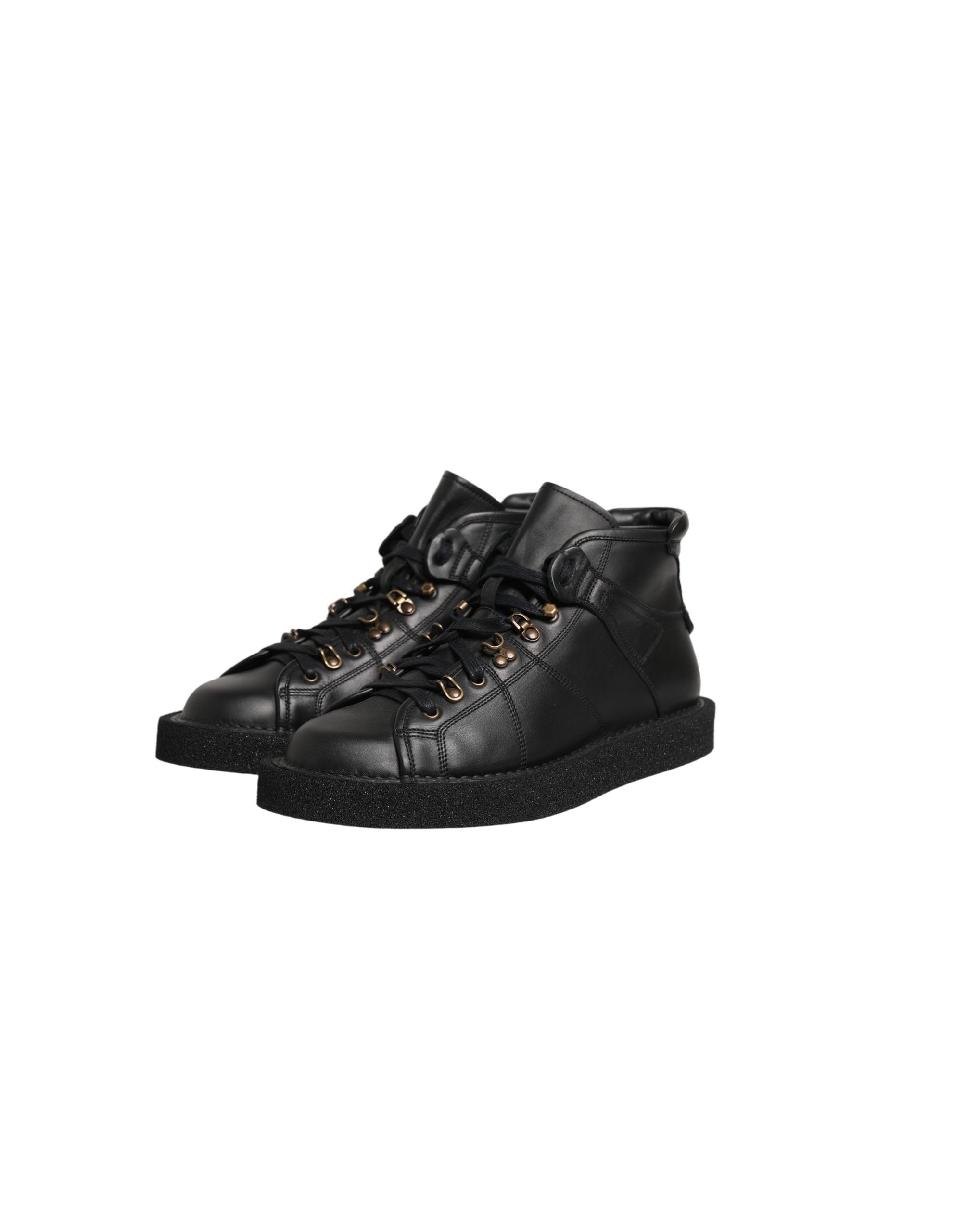 Dolce & Gabbana Schwarze Leder Schnür-Stiefeletten für Herren