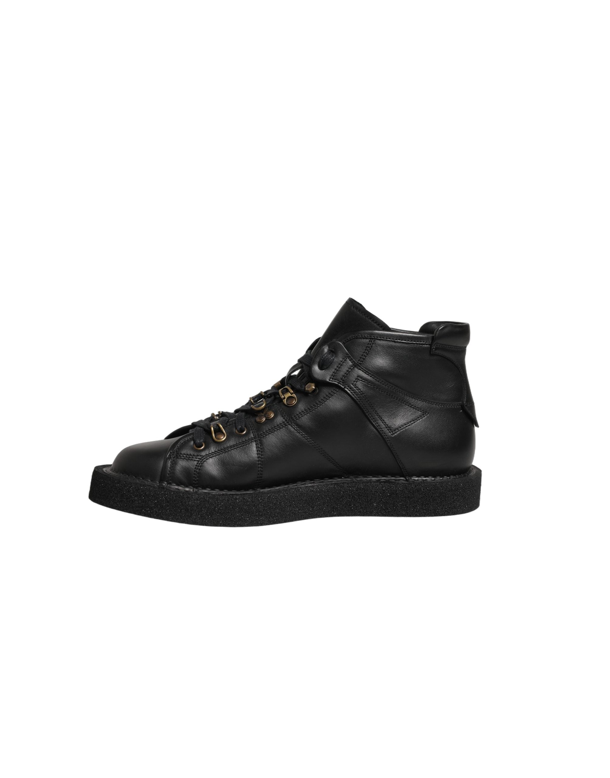 Dolce & Gabbana Schwarze Leder Schnür-Stiefeletten für Herren