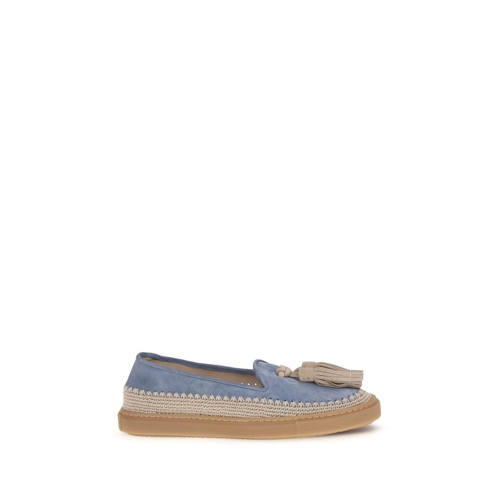 Fratelli Rossetti Blaue Kalbsleder Bos Taurus Slipper-Loafer