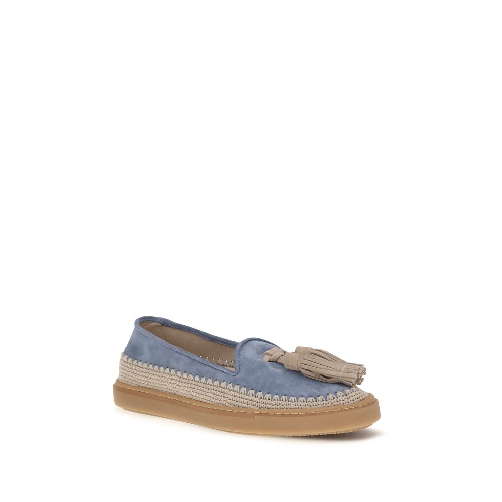 Fratelli Rossetti Blaue Kalbsleder Bos Taurus Slipper-Loafer