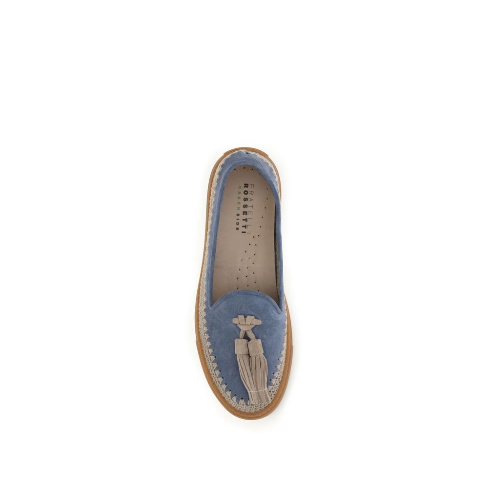 Fratelli Rossetti Blaue Kalbsleder Bos Taurus Slipper-Loafer