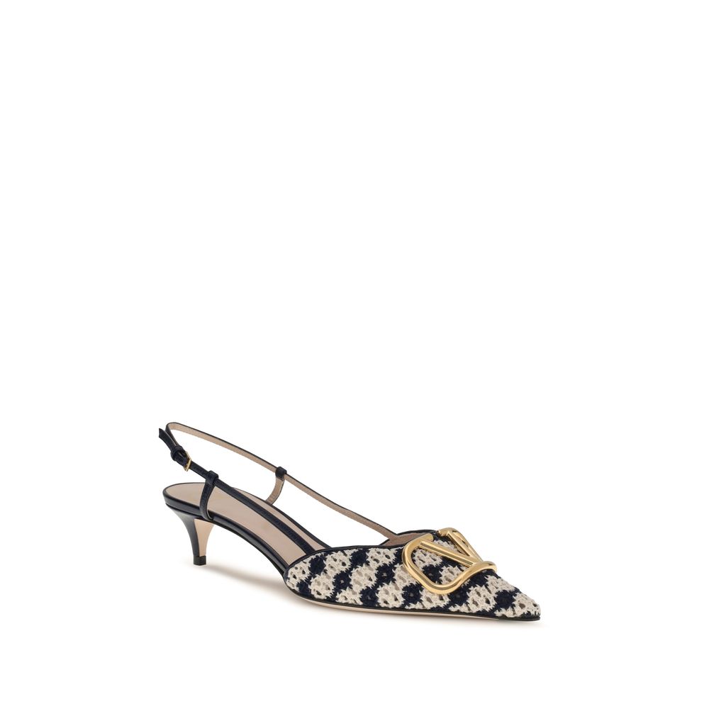Valentino Garavani Mehrfarbige Ziegenleder-Pumps mit mittlerem Absatz