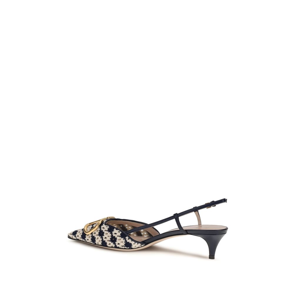 Valentino Garavani Mehrfarbige Ziegenleder-Pumps mit mittlerem Absatz