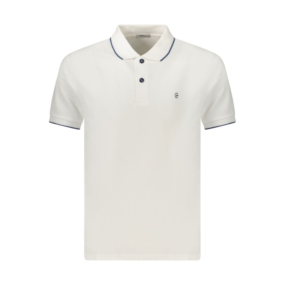 Coveri Moving Bianco Baumwoll-Herrenpoloshirt