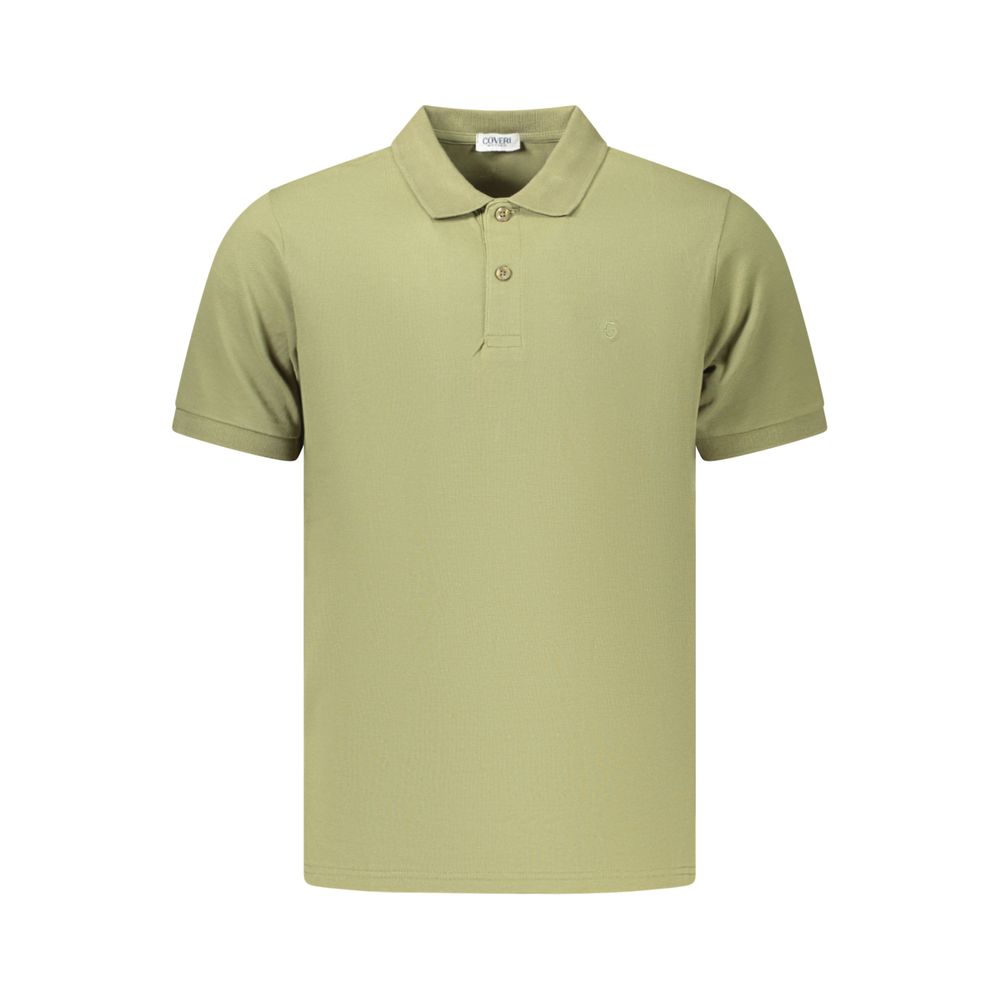 Coveri Moving Grünes Herren-Poloshirt aus Baumwolle