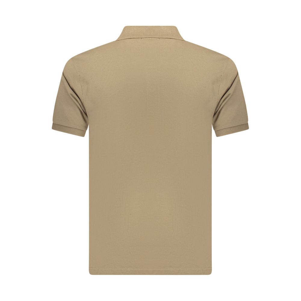 Coveri Moving Herren-Poloshirt aus brauner Baumwolle