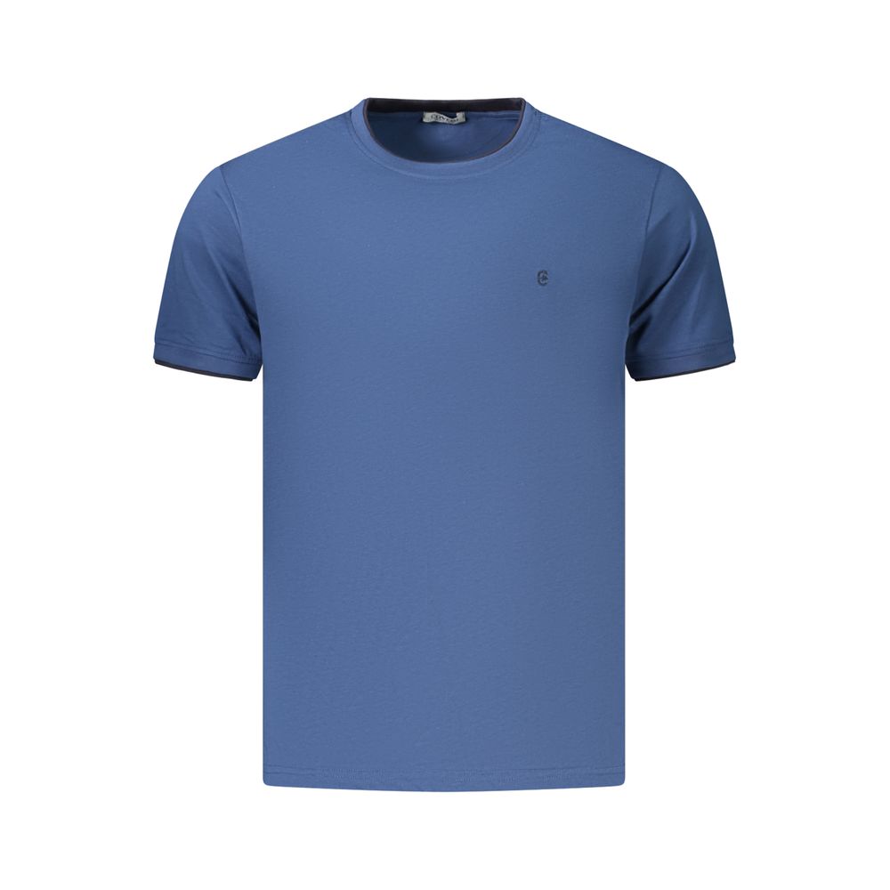 Coveri Moving Blaues Baumwoll-T-Shirt für Herren
