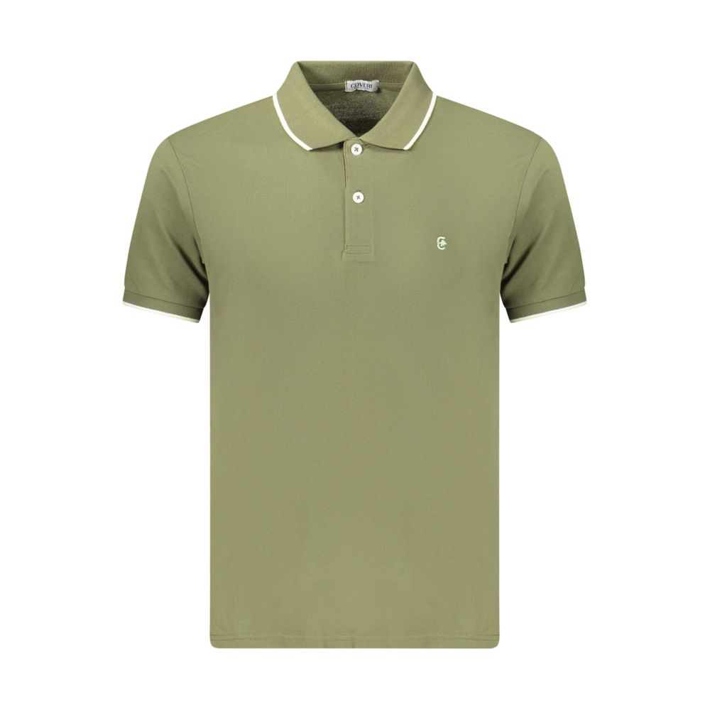 Coveri Moving Grünes Herren-Poloshirt aus Baumwolle