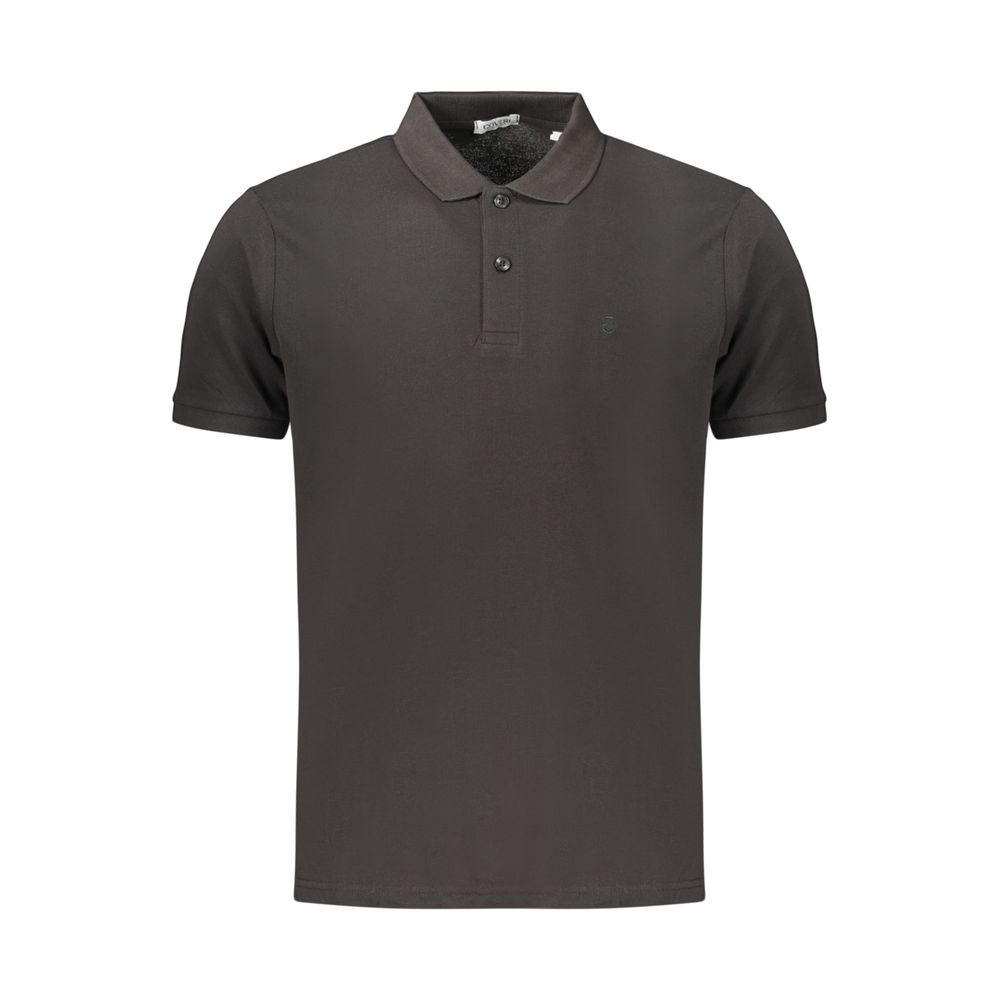 Coveri Moving Schwarzes Herren-Poloshirt aus Baumwolle