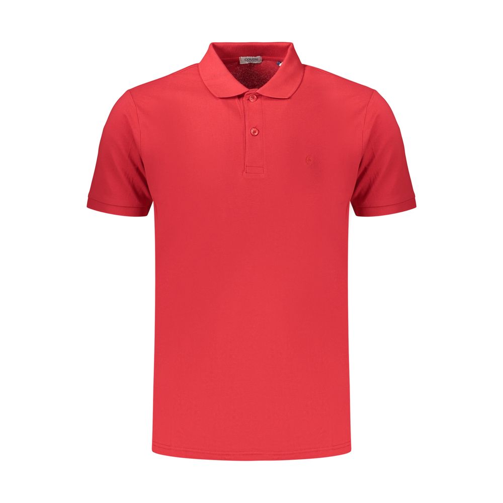 Coveri Moving Rotes Herren-Poloshirt aus Baumwolle