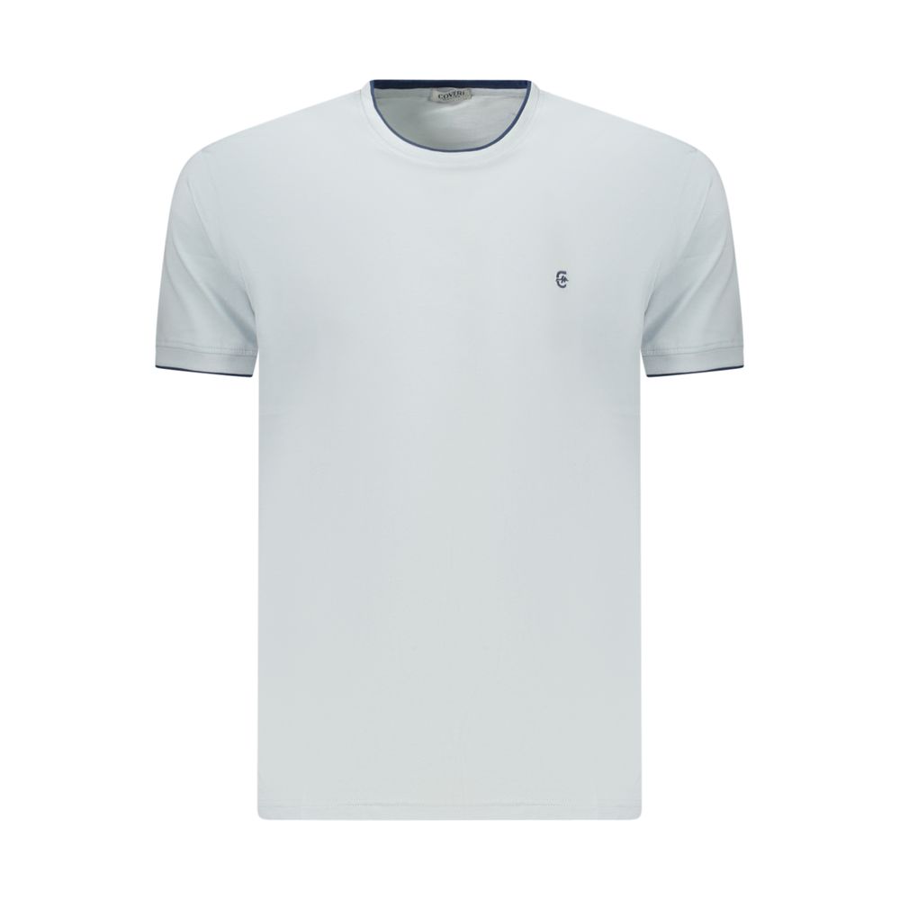 Coveri Moving Azzurro Baumwoll-T-Shirt für Herren
