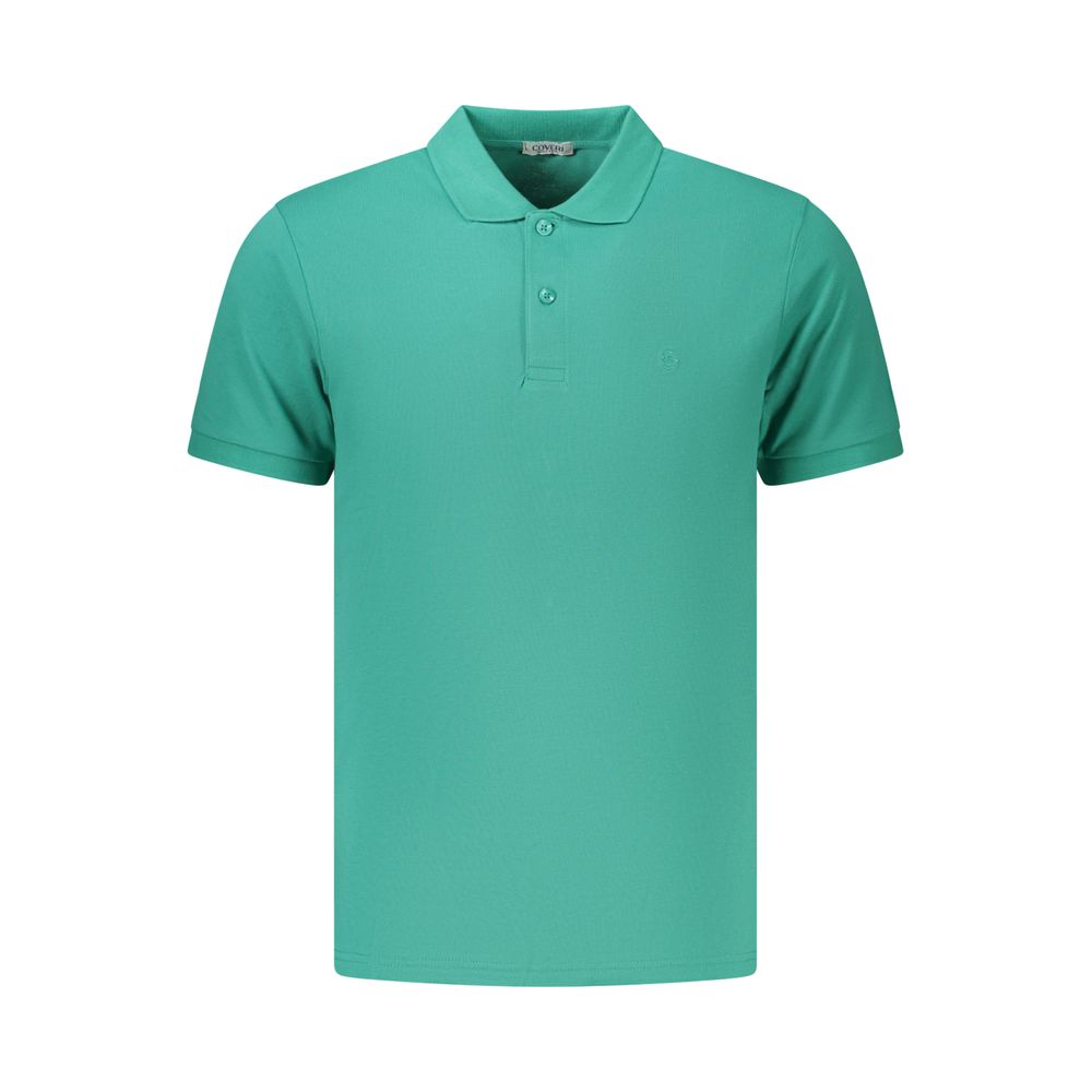 Coveri Moving Grünes Herren-Poloshirt aus Baumwolle