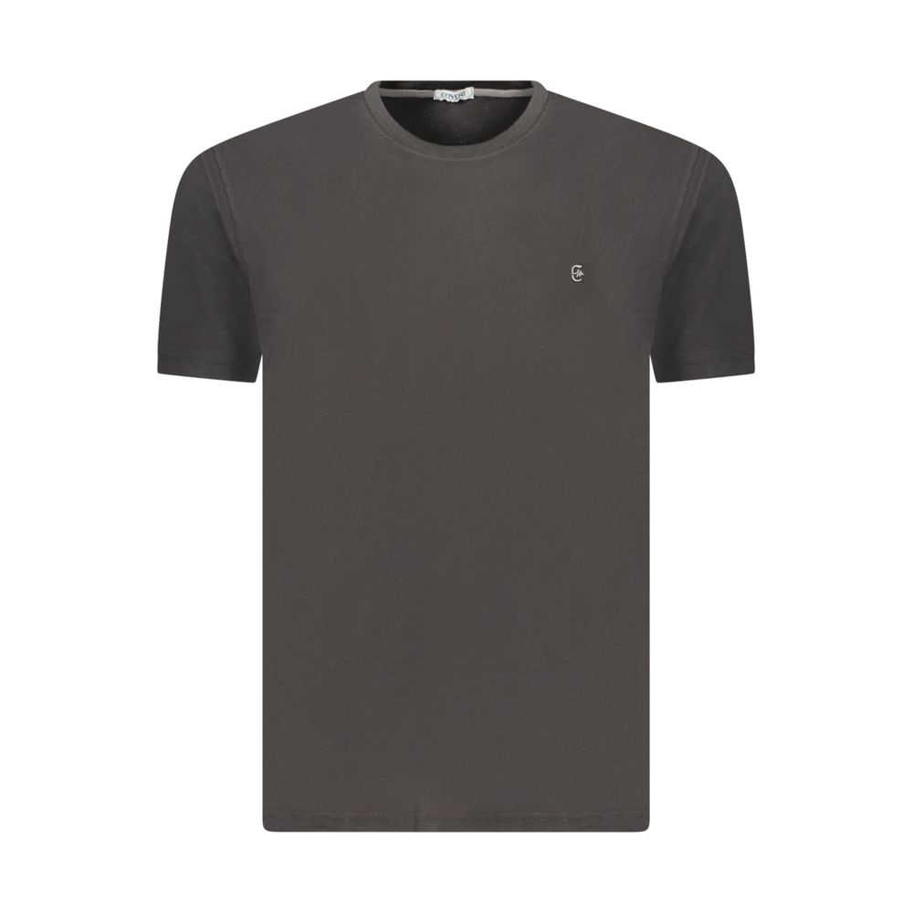 Coveri Moving Schwarzes Baumwoll-T-Shirt für Herren