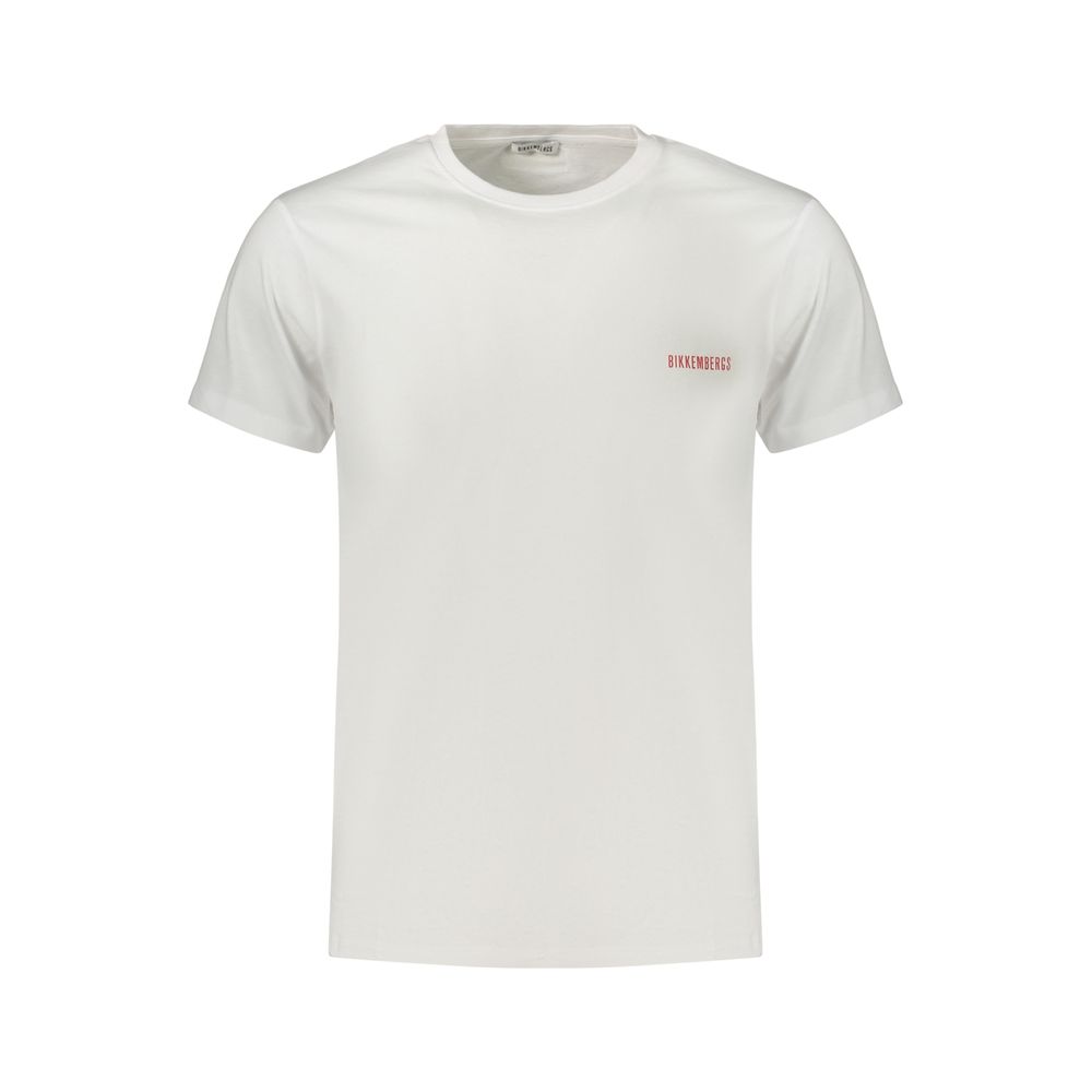 Bikkembergs Weißes Herren-T-Shirt aus Baumwolle