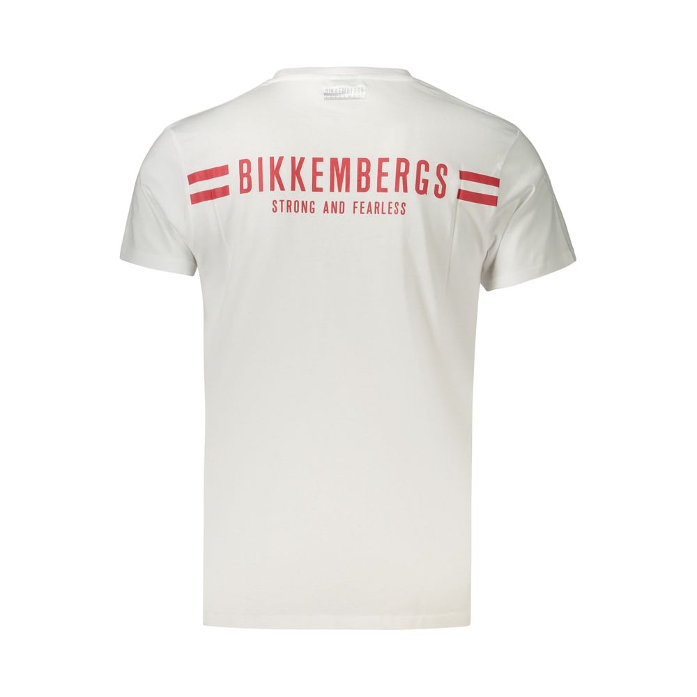 Bikkembergs Weißes Herren-T-Shirt aus Baumwolle