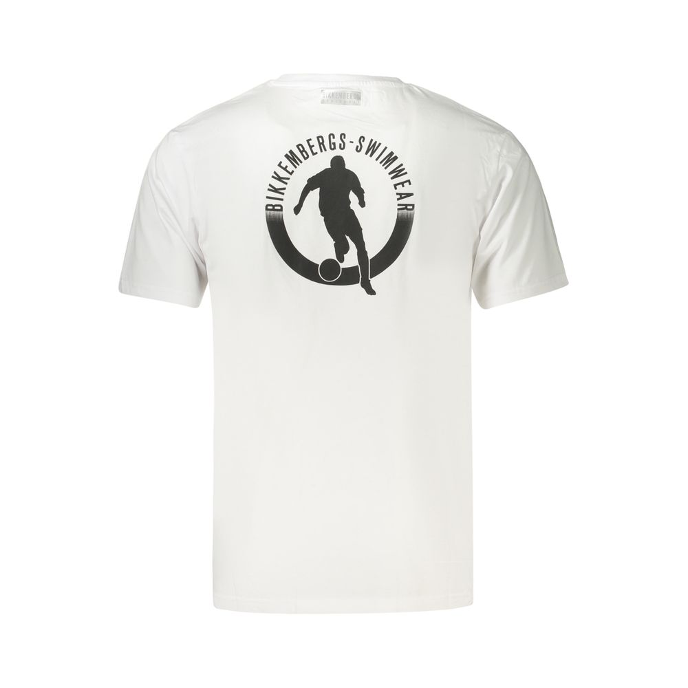 Bikkembergs Weißes Herren-T-Shirt aus Baumwolle