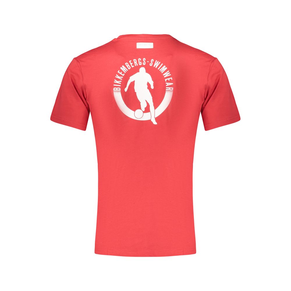 Bikkembergs Rotes Baumwoll-T-Shirt für Herren