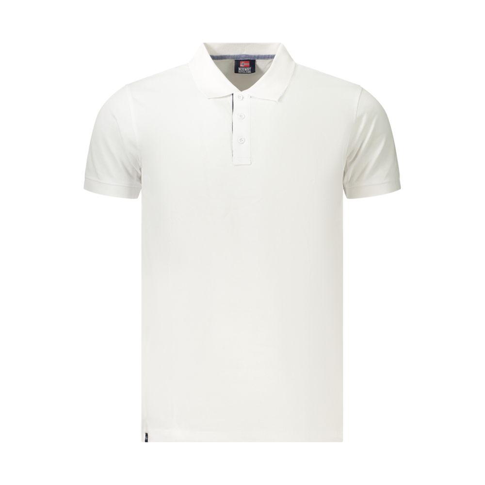 Norway 1963 Weißes Herren-Poloshirt aus Baumwolle