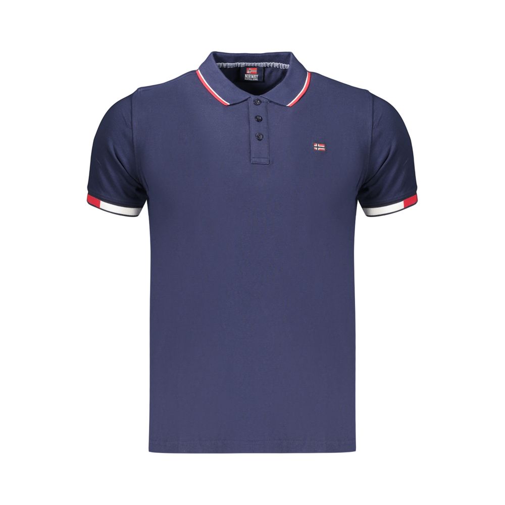 Norway 1963 Blaues Baumwoll-Poloshirt für Herren