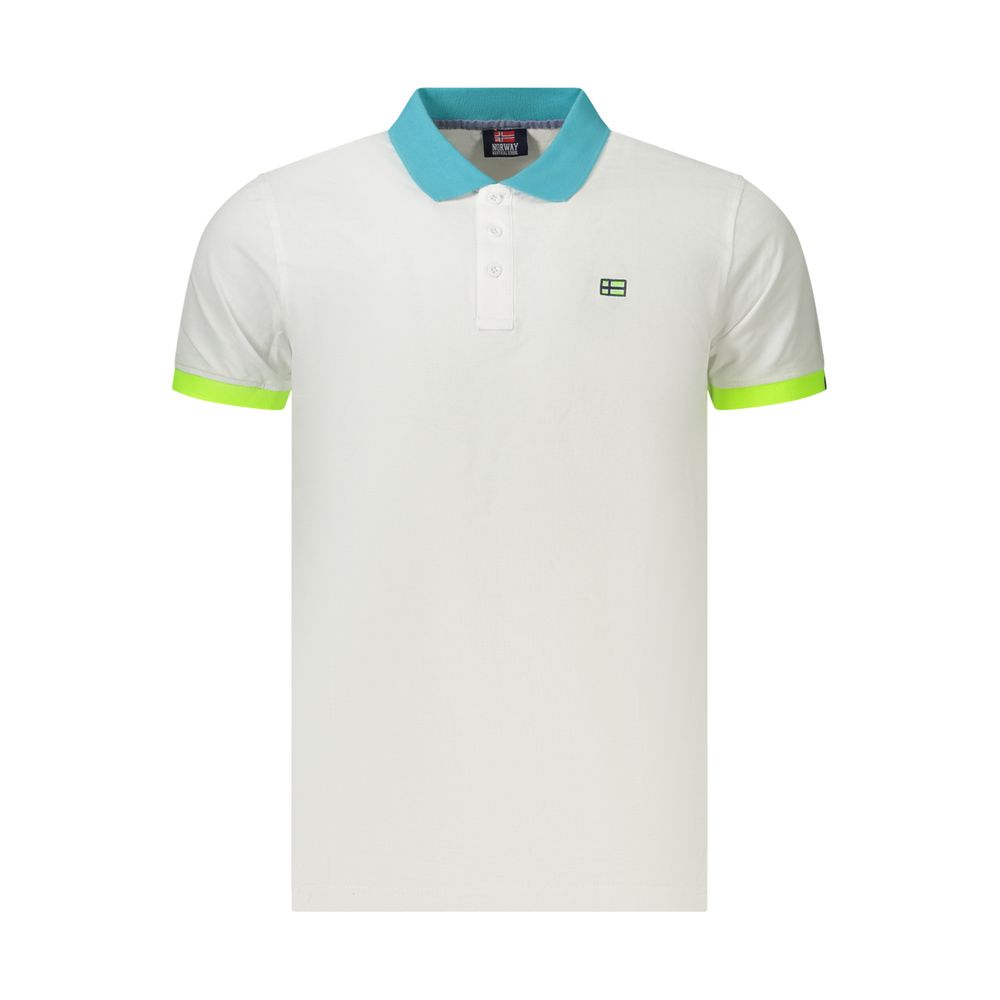 Norway 1963 Bianco Baumwoll-Poloshirt für Herren