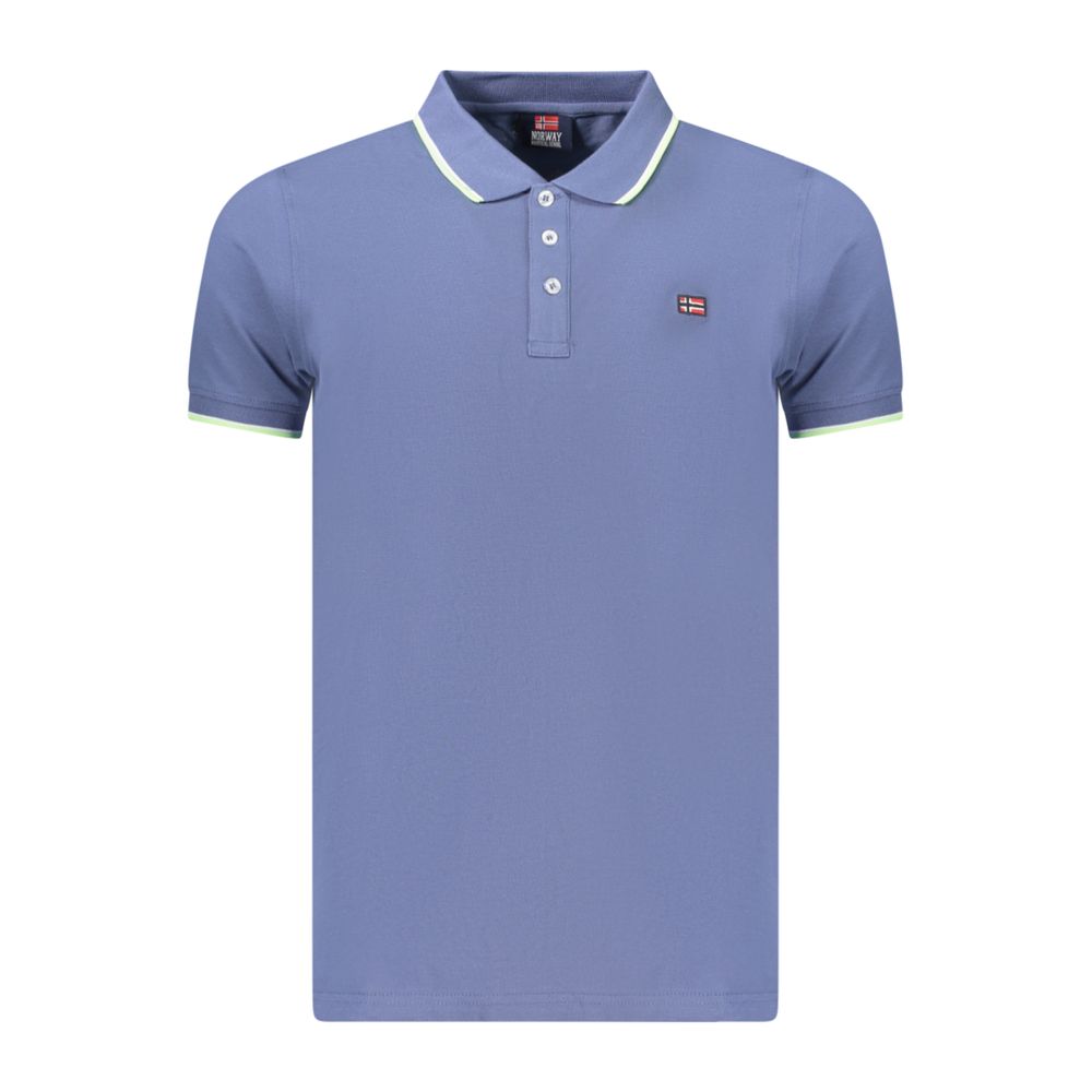 Norway 1963 Blaues Baumwoll-Poloshirt für Herren